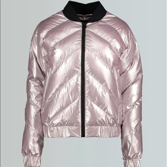 Noize Jackets & Coats Short Pink Metallic Bomber Poshmark